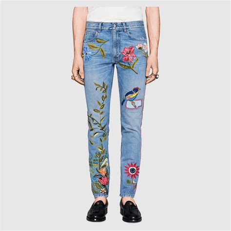 gucci embroidered denim for men|gucci denim dionysus.